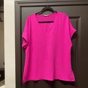 Cotton Bleu hot pink top.